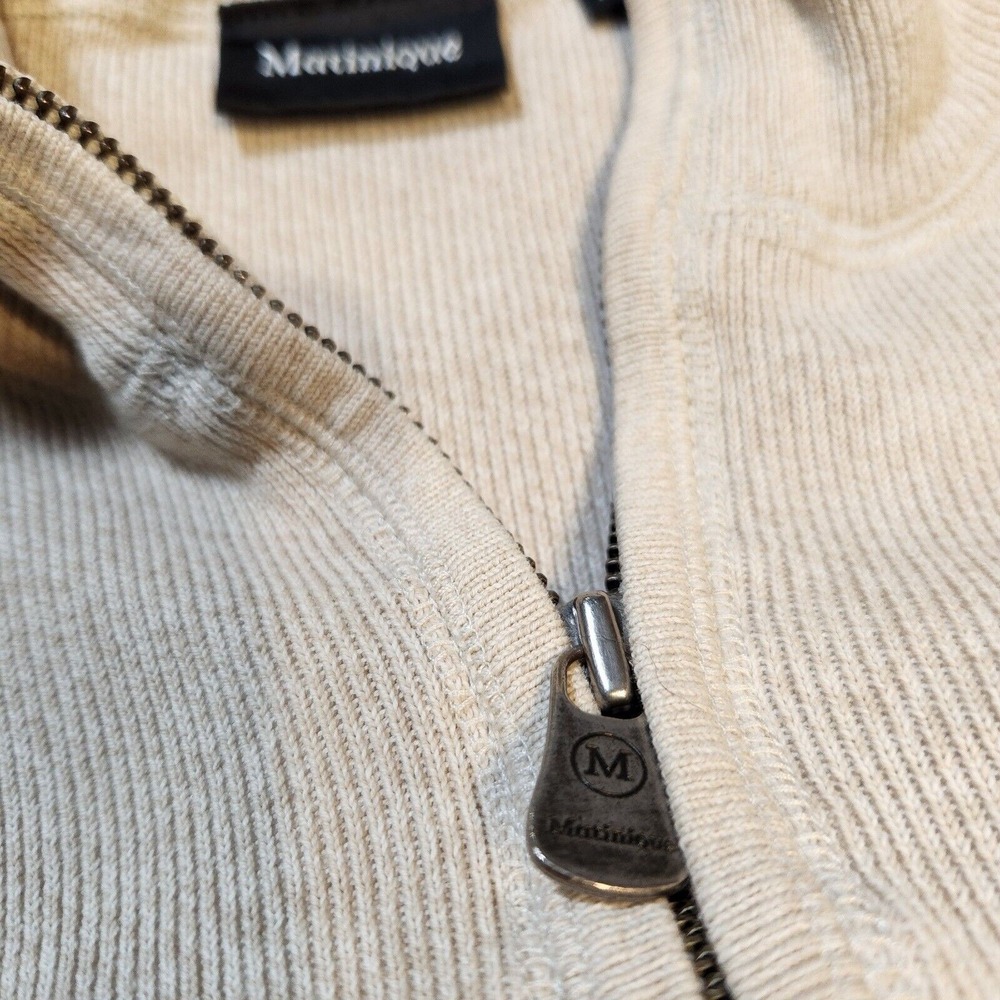 Matinique $128 XL Oatmeal Beige 100%‎ Cotton Full Zip Mock Neck Sweater Jacket - Picture 8 of 13